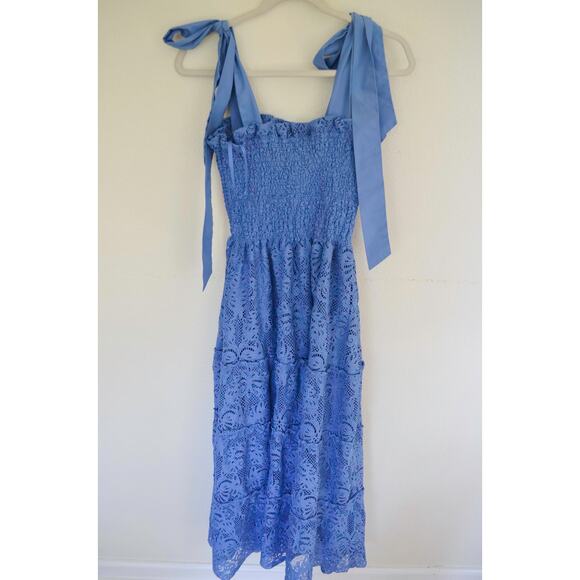 Hill House The Ribbon Ellie Nap Dress in Blue Lace Medium - Picture 7 of 8